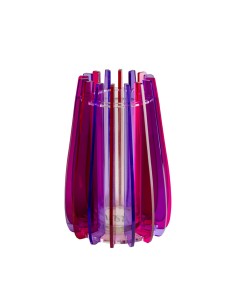 Vesta Home - Vaso Grande Iride·fuxia·ø20 X 33 H Cm Th. 5 Mm Inner Vase Ø12 X 30 H Cm 2