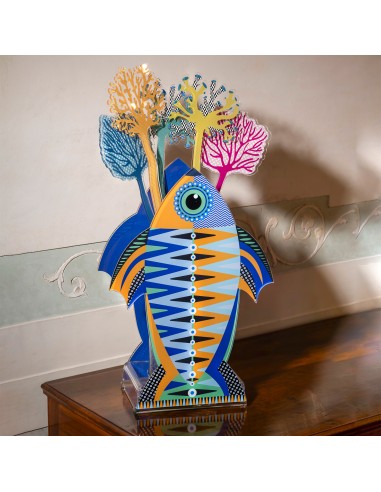 Vesta Home - Vaso Pesce Imperatore Grande·blu·28 X 15 X 41 H Th. 5 Mm Glass Vase Ø12 X 30 H Cm