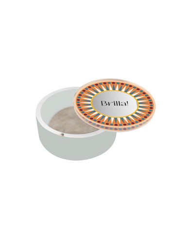 Vesta Home - Happy Beauty - Portagioie Rotondo Grande·arancione·ø14 X 6 H Cm Th. 10 Mm Mirror: Ø73,5 Mm