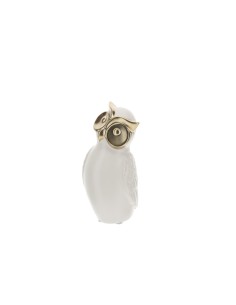 Hervit - Civetta Gres Bianco 15cm Sguardo Sinistr