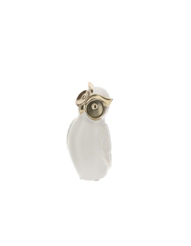 Hervit - Civetta Gres Bianco 15cm Sguardo Sinistr