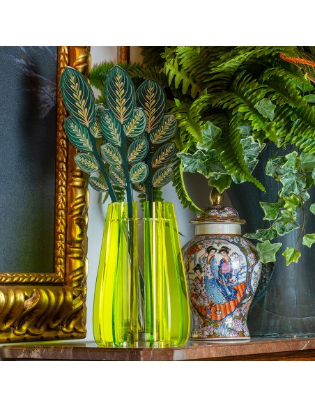 Vesta Home - Vaso Grande Iride·verde·ø20 X 33 H Cm Th. 5 Mm Inner Vase Ø12 X 30 H Cm