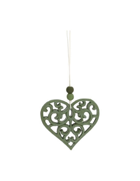 Hervit - Cuore Resina Traforato 8x7cm Verde