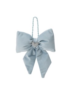Hervit - Fiocco Applicazione Velluto Blu 14x18cm Cuore