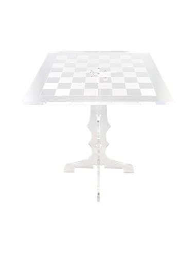 Vesta Home - Tavolino Scacco Matto·trasparente·45 X 45 X 50 H Th. 8 Mm