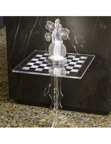 Vesta Home - Tavolino Scacco Matto·trasparente·45 X 45 X 50 H Th. 8 Mm