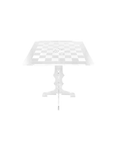 Vesta Home - Tavolino Scacco Matto·trasparente·45 X 45 X 50 H Th. 8 Mm