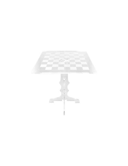 Vesta Home - Tavolino Scacco Matto·trasparente·45 X 45 X 50 H Th. 8 Mm