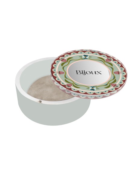 Vesta Home - Happy Beauty - Portagioie Rotondo Grande·acquamarina·ø14 X 6 H Cm Th. 10 Mm Mirror: Ø73,5 Mm