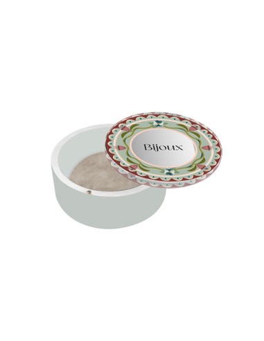 Vesta Home - Happy Beauty - Portagioie Rotondo Grande·acquamarina·ø14 X 6 H Cm Th. 10 Mm Mirror: Ø73,5 Mm
