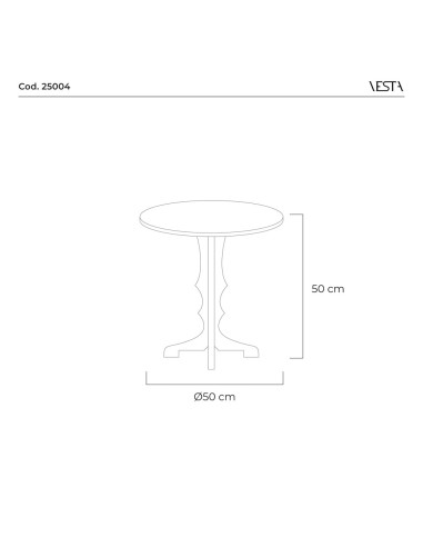 Vesta Home - Tavolino Miami·trasparente·ø45 X 55 H Th. 8 Mm