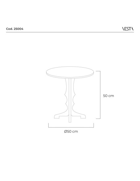 Vesta Home - Tavolino Miami·trasparente·ø45 X 55 H Th. 8 Mm
