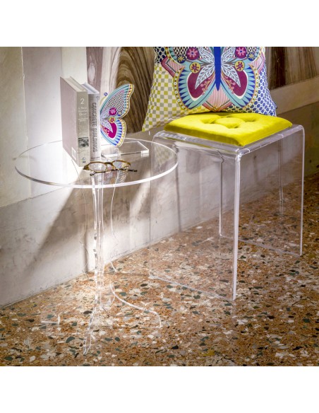 Vesta Home - Tavolino Miami·trasparente·ø45 X 55 H Th. 8 Mm