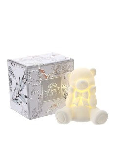 Hervit - ORSETTO PORCELLANA BIANCA BISCUIT 9CM