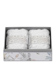 Hervit - SET 2 LAVETTE COTONE BIANCO 30X30CM
