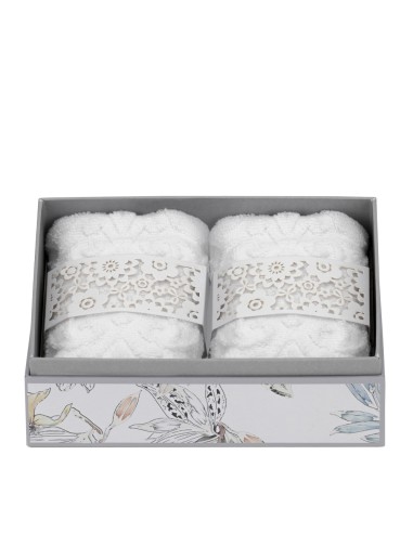 Hervit - SET 2 LAVETTE COTONE BIANCO 30X30CM