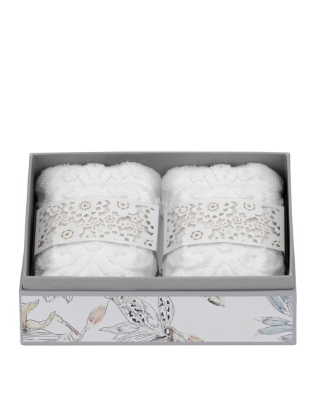 Hervit - SET 2 LAVETTE COTONE BIANCO 30X30CM