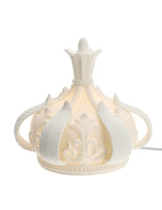 Hervit - LAMPADA CORONA PORCELLANA BIANCA DIA.26X25CM