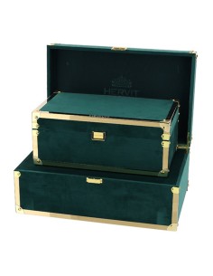 Hervit - Set 2 Cofanetti MDF 40x23x16 e 48x30x20cm