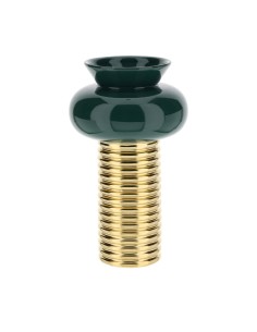 Hervit - Vaso Gres Verde Base Oro Ø20x34cm