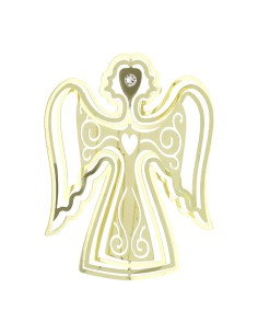 Hervit - Angelo in Metallo Applicazione Cromo Oro 9,5x12cm