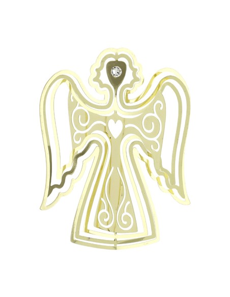 Hervit - Angelo in Metallo Applicazione Cromo Oro 9,5x12cm