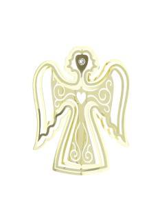 Hervit - Angelo in Metallo Applicazione Cromo Oro 6,5x8cm