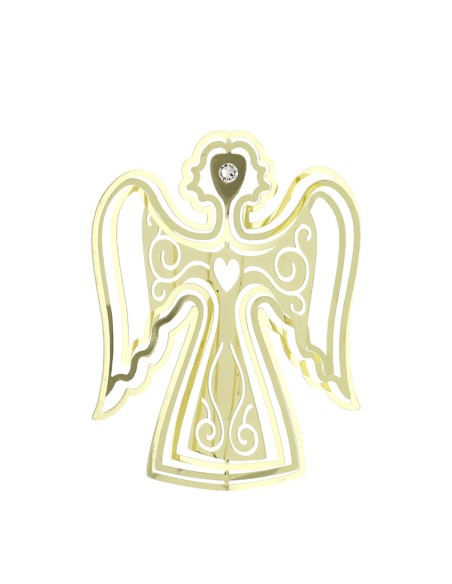 Hervit - Angelo in Metallo Applicazione Cromo Oro 6,5x8cm