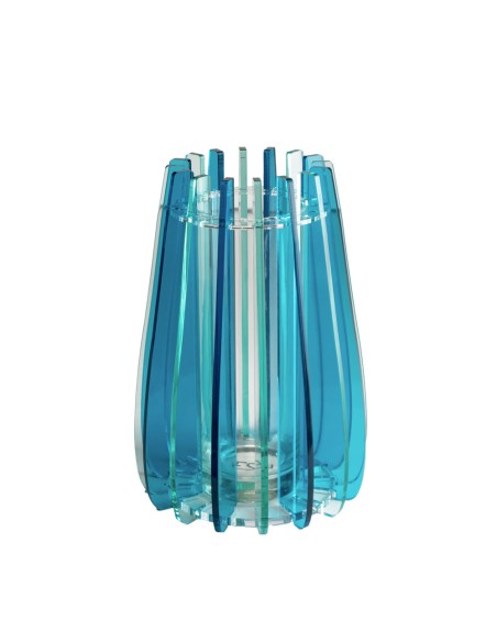 Vesta Home - Vaso Grande Iride·blu·ø20 X 33 H Cm Th. 5 Mm Inner Vase Ø12 X 30 H Cm