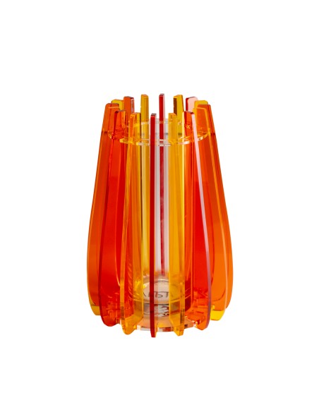 Vesta Home - Vaso Grande Iride·arancione·ø20 X 33 H Cm Th. 5 Mm Inner Vase Ø12 X 30 H Cm