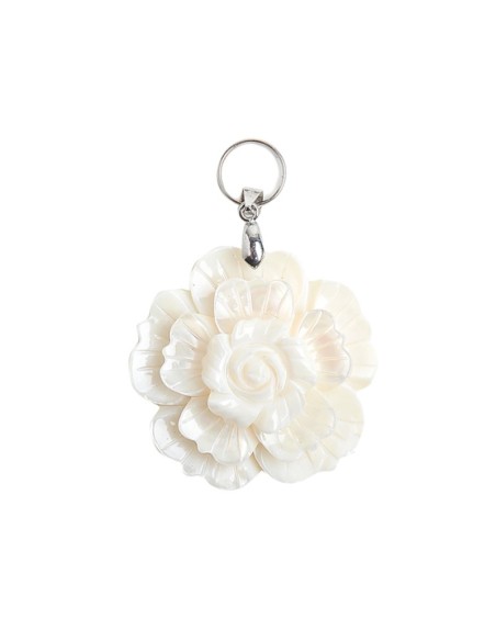 Pendente Fiore Madreperla diam. 4,5 cm bianco