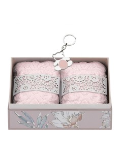 Hervit - Set 2 Lavette Cotone Rosa 30x30 cm