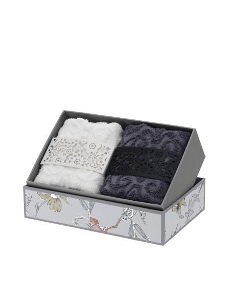 Hervit - Set 2 Lavette Cotone per Lui e Lei 30x30 cm