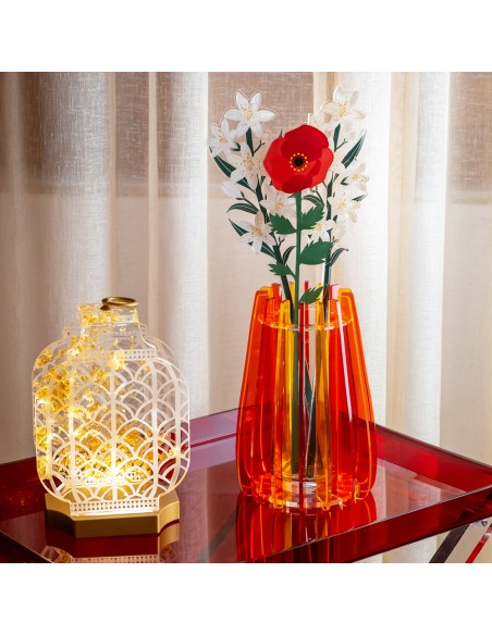 Vesta Home - Vaso Piccolo Iride·arancione·ø15 X 24 H Cm Th.5 Mm Inner Vase Ø8 X 20 H Cm