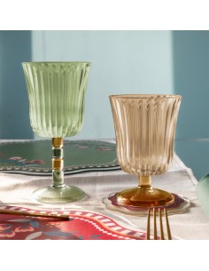 Vesta Home- Set 6 Bicchieri Ginevra Ambra Ø8,5 X 12,5 H Cm 2