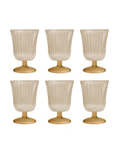 Vesta Home- Set 6 Bicchieri Ginevra Ambra Ø8,5 X 12,5 H Cm