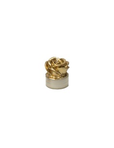 Hervit - Box 6 Candele laccate in oro a forma di Rosa collezione Natale 2020, diametro 4 cm
