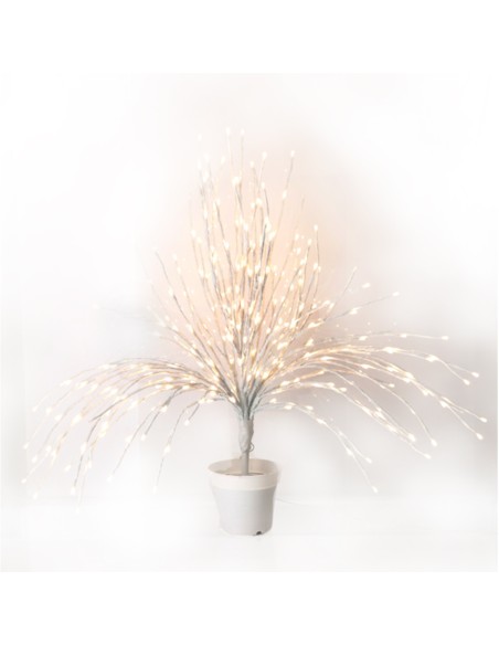 Hervit - Corallo luminoso bianco con vaso Natale 2020, 280 Led luce bianca, altezza 90 cm