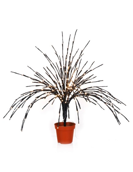 Hervit - Corallo luminoso nero con vaso Natale 2020, 280 Led luce bianca, altezza 90 cm