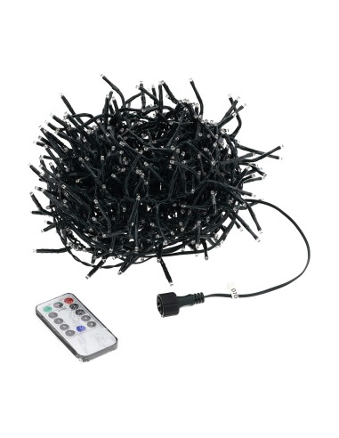 Hervit - Serie Luminosa Natale da soffitto con 600 Led luce bianca, telecomando giochi di luce, lunghezza 6 m