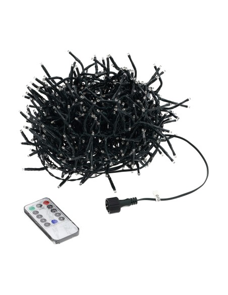 Hervit - Serie Luminosa Natale da soffitto con 600 Led luce bianca, telecomando giochi di luce, lunghezza 6 m