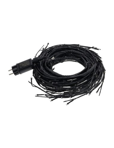 Hervit - Festone luminoso Natale nero da soffitto con 216 Led luce bianca, lunghezza 3 m