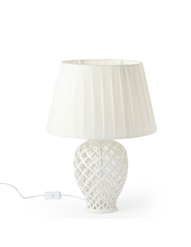 LAMPADA POTICHE OVALE PORC.TRAF.48CM(H)