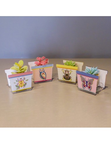 Vesta Home - Portavaso Joy - Special Moments - Kit 6 Pz·gufo·10 X 7,1 X 10 H Th. 3 Mm Vase Holder Hole: Ø55 Mm