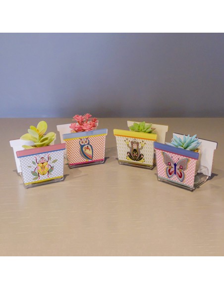 Vesta Home - Portavaso Joy - Special Moments - Kit 6 Pz·gufo·10 X 7,1 X 10 H Th. 3 Mm Vase Holder Hole: Ø55 Mm