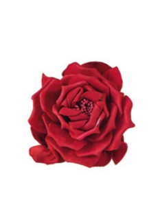 Rosa sintetica rosso scuro 9 cm