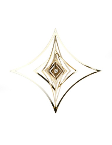 Rombo Metallo App.Cromo Oro 8Cm