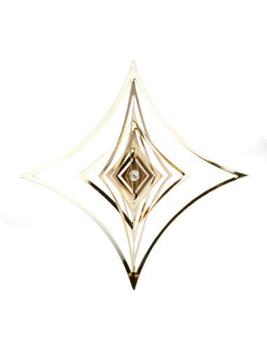 Rombo Metallo App.Cromo Oro 14Cm