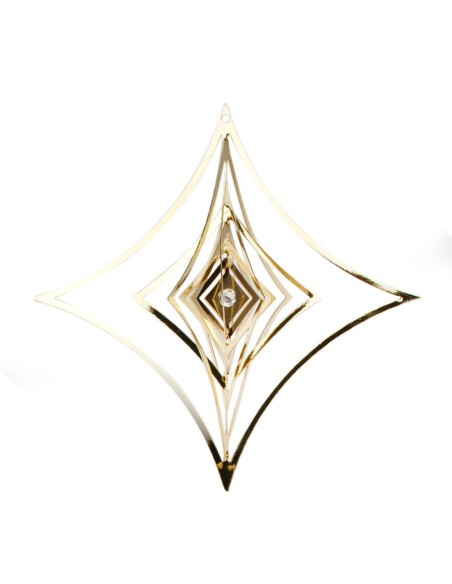 Rombo Metallo App.Cromo Oro 14Cm