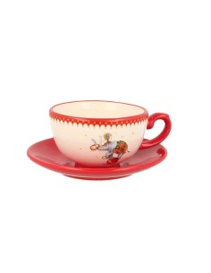 Set tazza da the con piattino in ceramica
